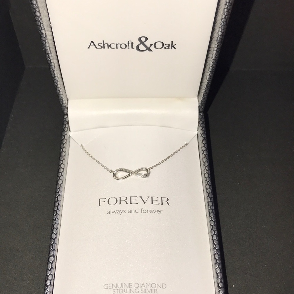 Genuine diamond sterling silver necklace